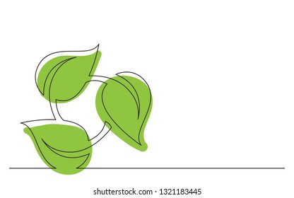 continuous line concept sketch drawing of renewal green enegry symbol