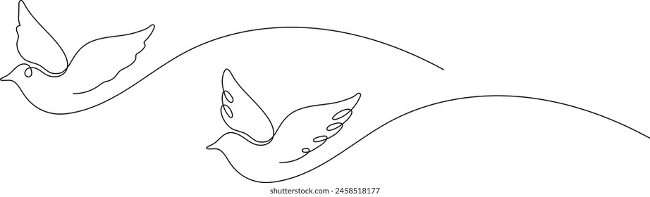 Continuous line concept sketch drawing of dove. Peace symbol. Vector illustration