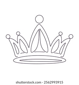 continuous line crown. crown line art