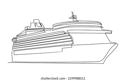 continuous line of cruise ship