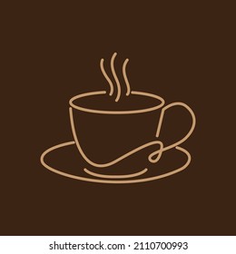 continuous line cup of chocolate, coffee logo design, vector graphic symbol icon sign illustration