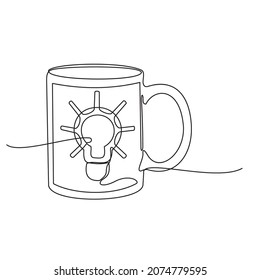 continuous line of cup glass ,  cup isolated on a white background