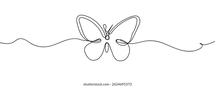 Continuous line cute butterfly hand drawn line drawing illustration, vector, transparent background. - Powered by Shutterstock - Get 15% off with code: PIKWIZARD15