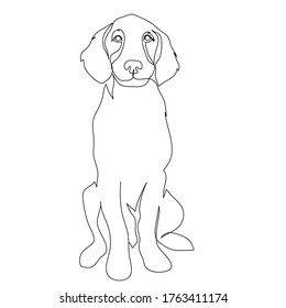 Continuous line of cute dog