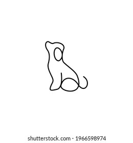 continuous line cute dog logo
