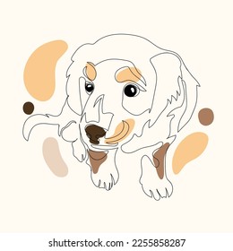 Continuous line cute dog