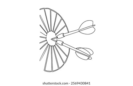 continuous line of darts illustration