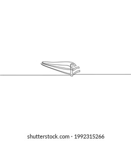 Desbordamiento continuo de líneas de clavija, objeto de una línea, arte de una sola línea, ilustración vectorial
