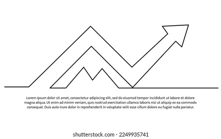 Continuous line design of arrow. One line decorative elements drawn on a white background.
