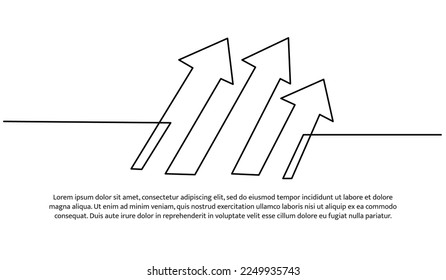 Diseño continuo de línea de flecha. Elementos decorativos de una línea sobre un fondo blanco.