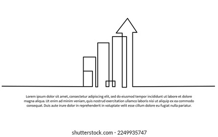 Continuous line design of arrow. One line decorative elements drawn on a white background.