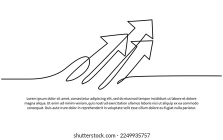 Diseño continuo de línea de flecha. Elementos decorativos de una línea sobre un fondo blanco.