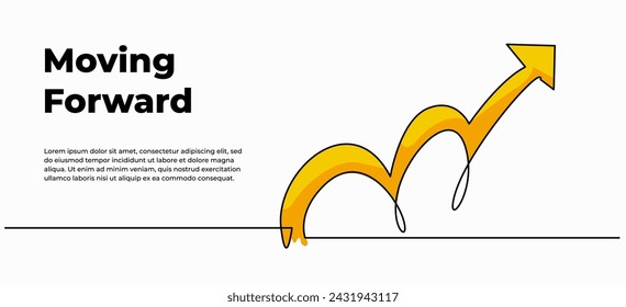 Endlosliniendesign des Pfeils. Eine Linie dekorative Elemente auf weißem Hintergrund gezeichnet.
