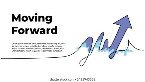 Continuous line design of arrow. One line decorative elements drawn on a white background.