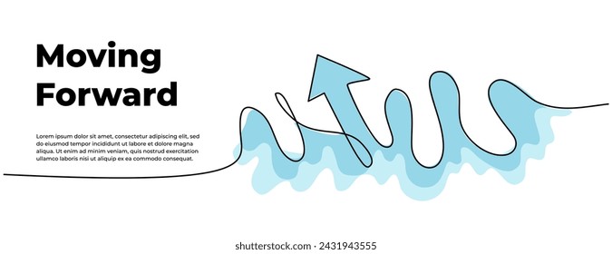 Continuous line design of arrow. One line decorative elements drawn on a white background.

