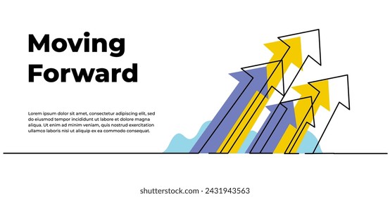 Continuous line design of arrow. One line decorative elements drawn on a white background.
