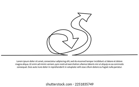 Continuous line design of arrows pointing up and down. Single line decorative elements drawn on a white background.