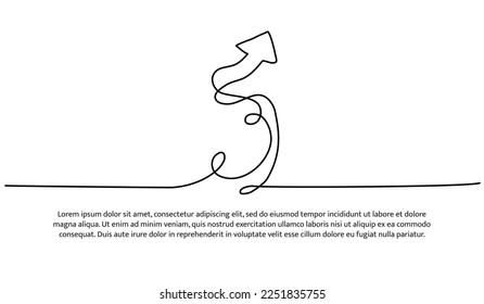 Continuous line design of arrows. Single line decorative elements drawn on a white background.