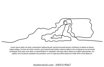 Continuous line design of the dangers of waste to nature. Single line decorative elements drawn on a white background.