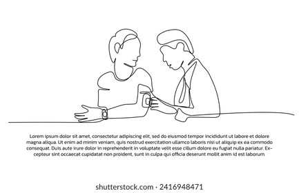 Der Arzt injiziert den Arm des Patienten kontinuierlich in die Leitungsstruktur. Einzeilige Zierelemente auf weißem Hintergrund.