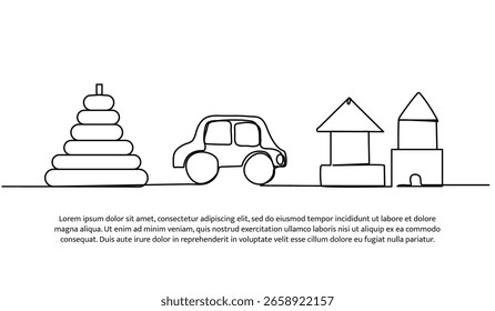 Projeto de linha contínua de dar à luz um bebê. Elemento decorativo de linha única desenhado em branco.