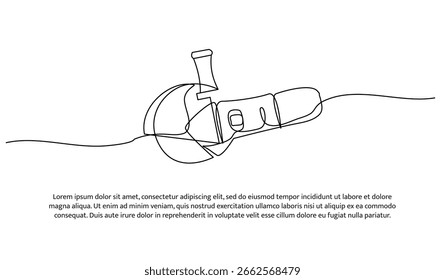 Diseño de línea continua de pulido manual. Elemento decorativo de una sola línea dibujado en blanco.
