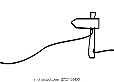 Uma ilustração de design de linha contínua de um ícone de descoberta. Um interessante design de arte de linha abstrata.