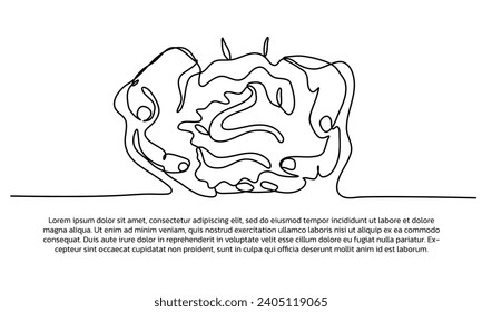 Continuous line design of preserving the earth. Single line decorative elements drawn on a white background.