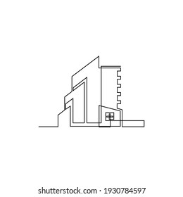 diseño de línea continua de agencia inmobiliaria