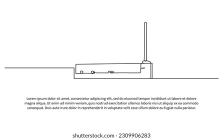 Continuous line design of router. Technology device symbol design concept. Decorative elements drawn on a white background.