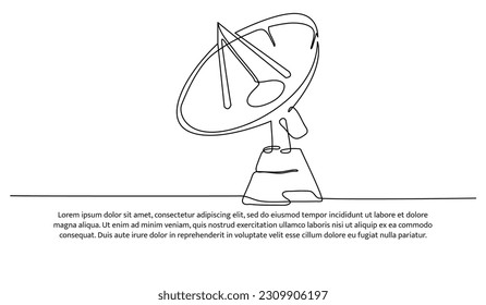 Kontinuierliches Liniendesign der Satellitenantenne. Design-Konzept für Technologiesymbole Dekorative Elemente auf weißem Hintergrund.