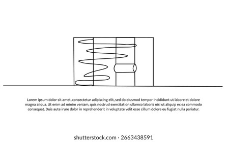 Continuous line design of wallpaper. Single line decorative element drawn on white.