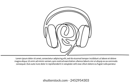 Diseño de línea continua del día mundial de la salud del oído. Elementos decorativos de una sola línea dibujados sobre un fondo blanco.
