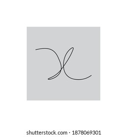 continuous line design of x symbol