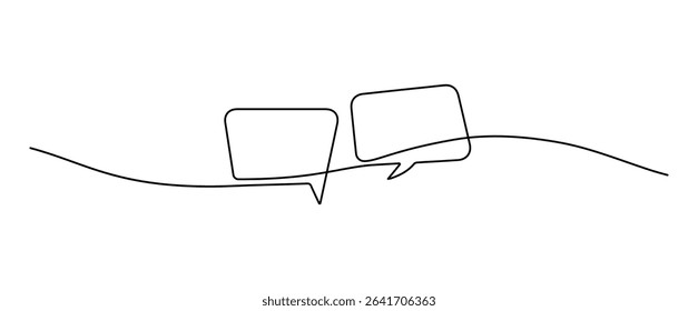 Continuous Line Dialog Bubble. Communication and Messaging Icon Design