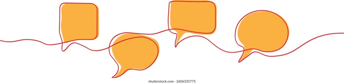 Continuous Line Dialogue Bubbles: Vibrant Communication Elements