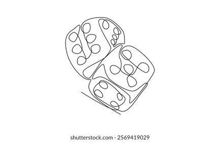 continuous line of dice illustration	