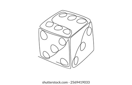 continuous line of dice illustration	