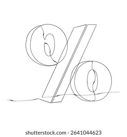  continuous line Discount tag icon drawing