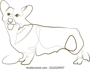 Continuous Line Dog Cardigan Welsh Corgi quote Life is short so are my legs Typography Calligraphy graphic minimalist art