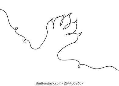 Continuous line dog paw outline and simple minimal design