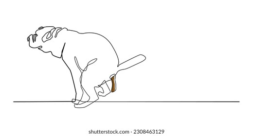 continuous line of dog pooping. dogs pooping outdoors in a row .Isolated white background