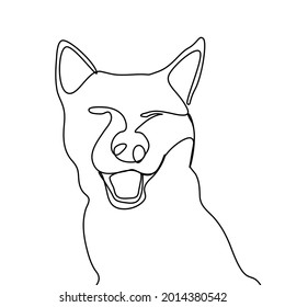 continuous line dog puppy happy smile