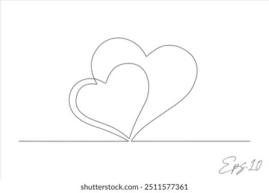 continuous line of double love	