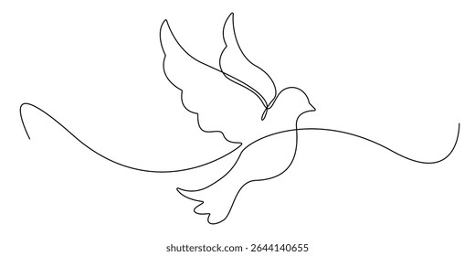 continuous line of dove.single line of dove flying.single line illustration.eps 10