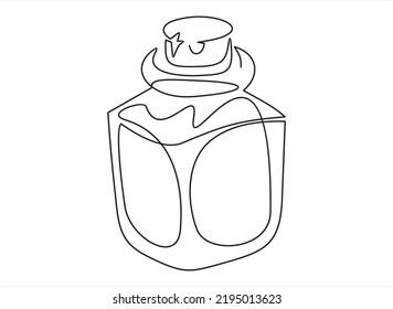 continuous line draw vector illustration-Alchemist alchemy magic esoteric wizard potion elixir doodle line 