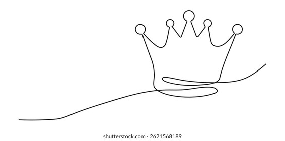continuous line drawing of abstract crown.