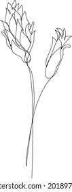 Dibujo continuo de la flor abstracta. Arte minimalista. Ilustración vectorial.