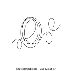 Continuous Line Drawing of Abstract Irregular Circles – Minimalist One Line Geometric Art, Modern Abstract Shape Vector Illustration