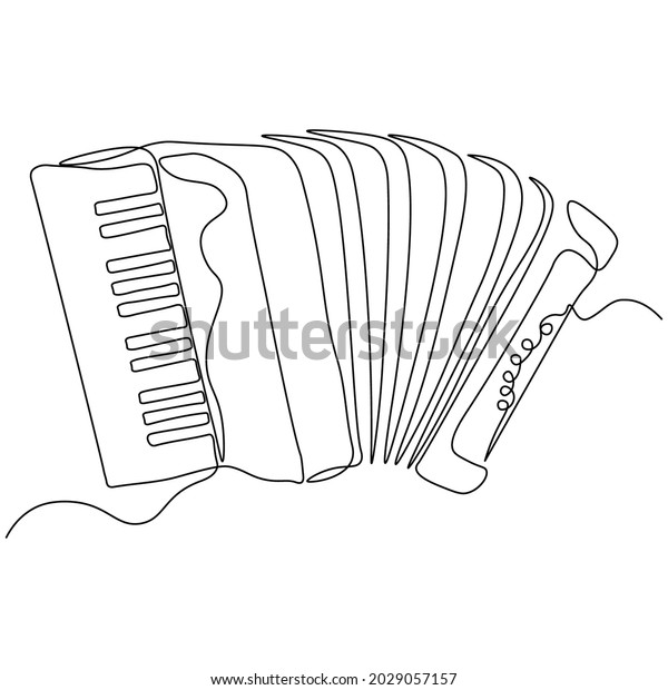 continuous line\
drawing accordion music instrument vector one lineart simplicity\
illustration minimalist\
design